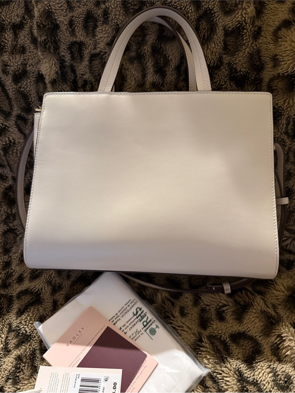 RADLEY LONDON RHS Small Leather Appliqué Ziptop Grab Satchel Bag - Picture 3 of 9